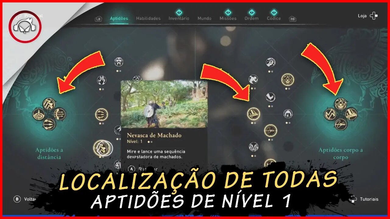 Assassin's creed valhalla, Localização de todas as Aptidões nível 1 | super dica