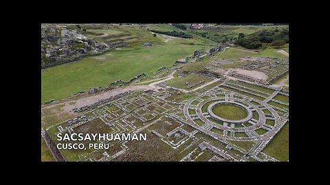 4K drone view of empty Sacsayhuaman, Cusco, Peru