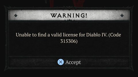 Unable to find a valid license for Diablo 4 New Error 37