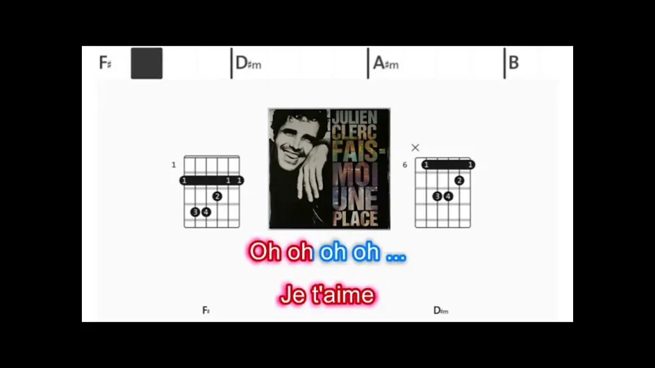 Julien Clerc - Fais moi une place - (Chords & Lyrics like a Karaoke)