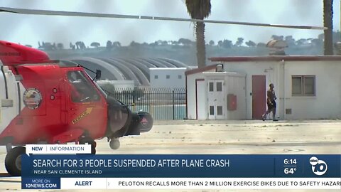 Coast Guard suspends search for survivors after plane crash near San Clemente Island