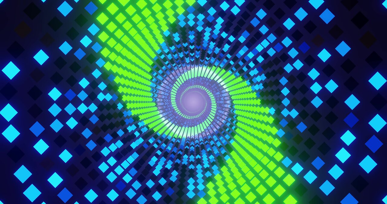 👍 Spiral Sci-Fi Tunnel Animation vj loop [abstract screensaver tunnel]