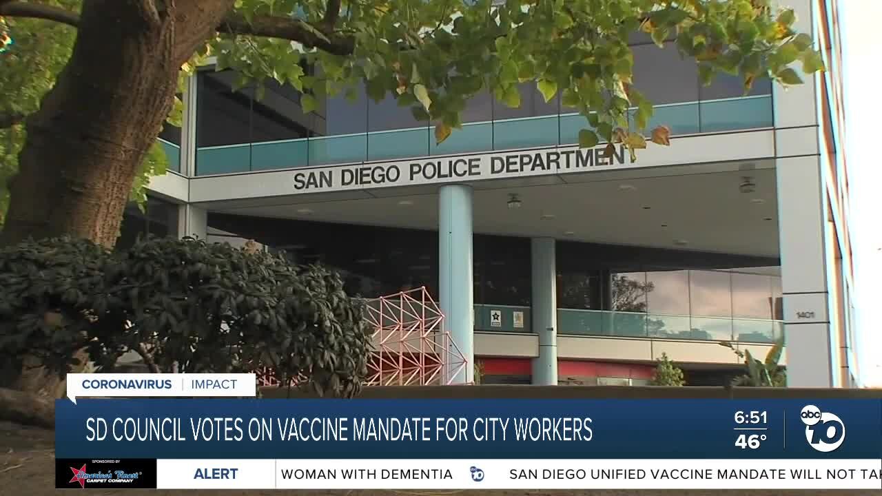 Council to vote on vaccine mandate for San Diego employees