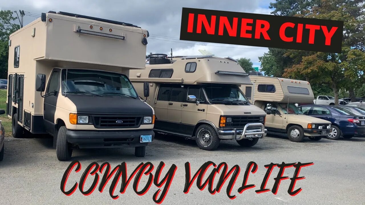 Inner City Vanlife / 3 OFF-GRID Vans Convoying TOGETHER Through Cities