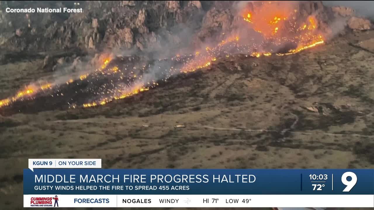 Forward progress stopped on fire in Dragoon Mountains