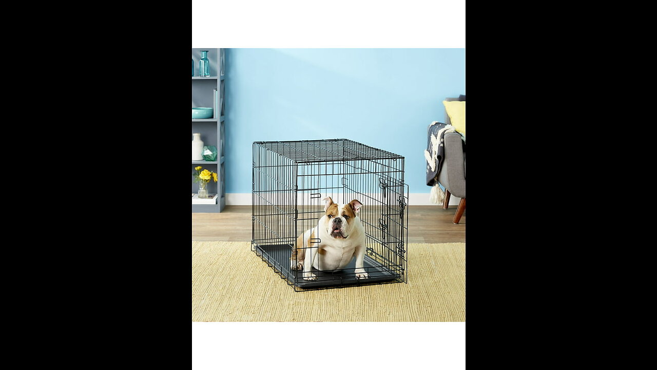Review Ellie-Bo Dog Puppy Cage Folding 2 Door Crate with Non-Chew Metal Tray Medium 30-inch