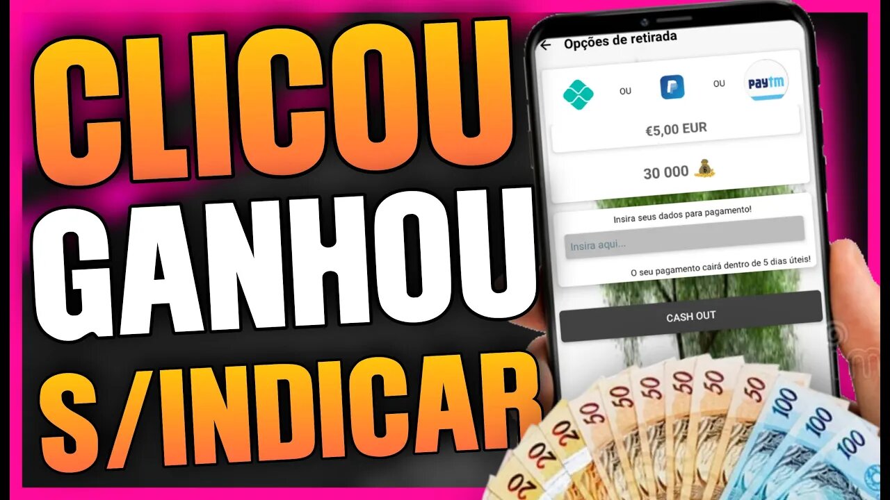 NOVO APP DE GANHAR DINHEIRO PAGANDO PARA CLICAR NA TELA