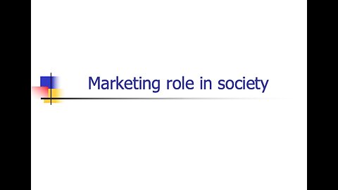 Marketing role in society