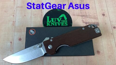 StatGear Asus Knife solid D2 Linerlock w/micarta scales