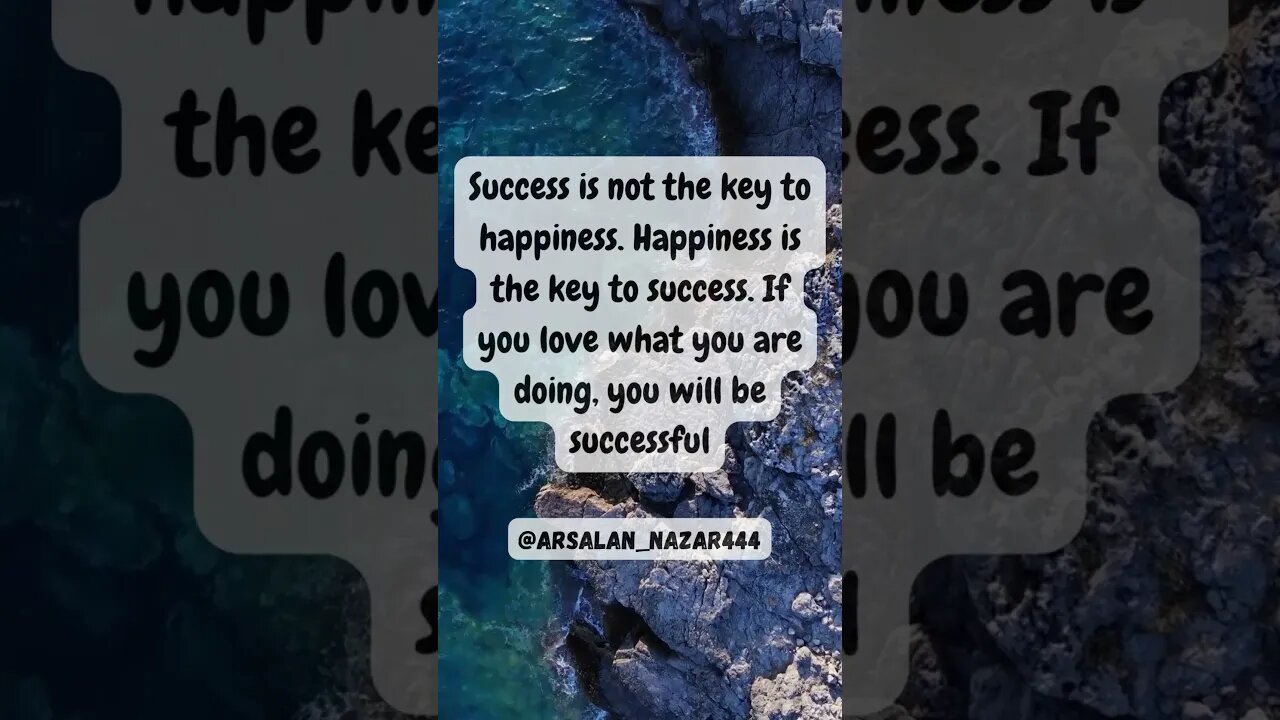 Success is not the key to happiness #LiveYourBestLife #CarpeDiem #ChooseHappiness