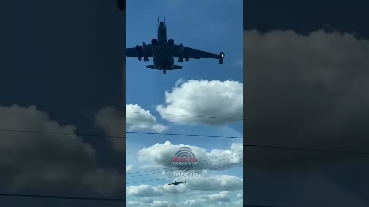 Russian Su-25s at ultra-low altitude in the Belgorod region