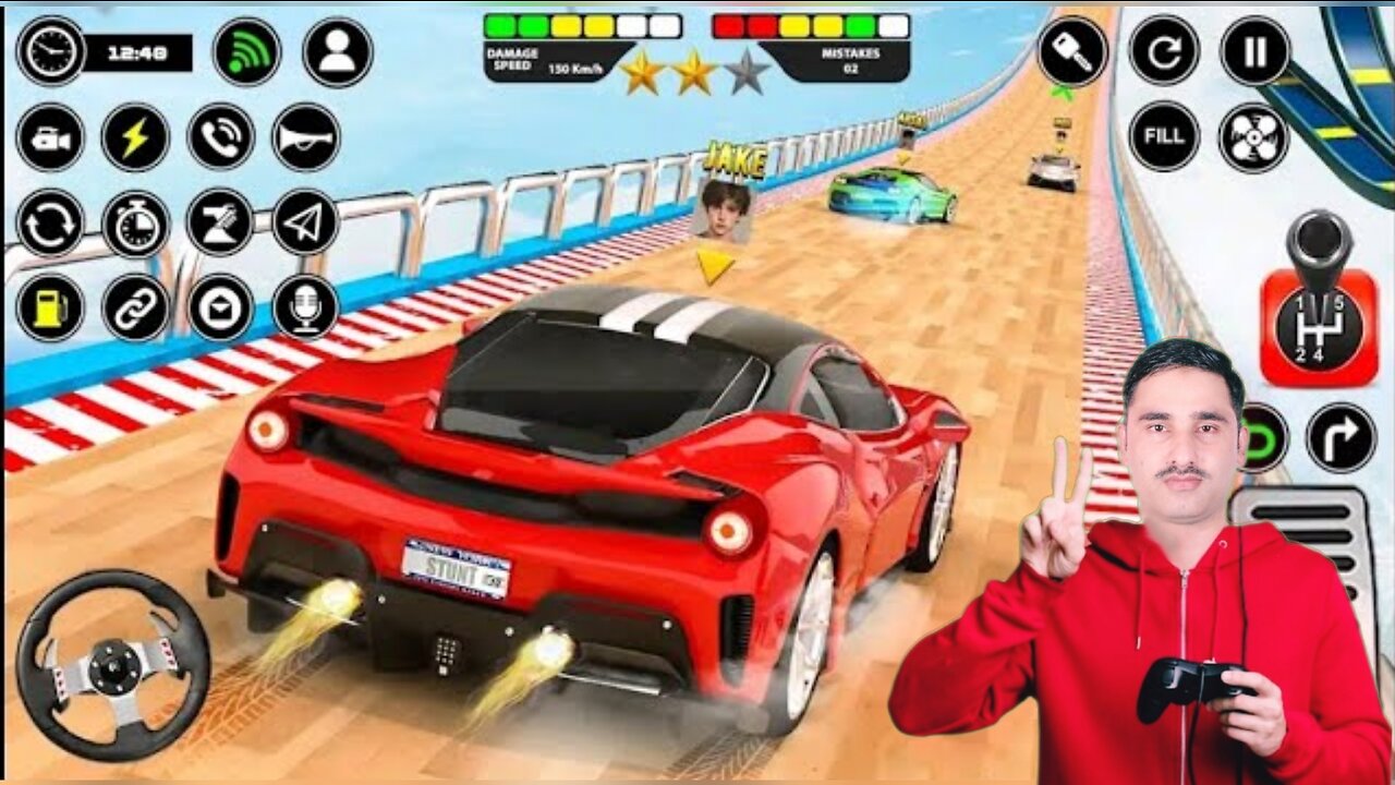 Impossible Car Racing Game | Car Racing Game on sky road | Car stunt racing Game