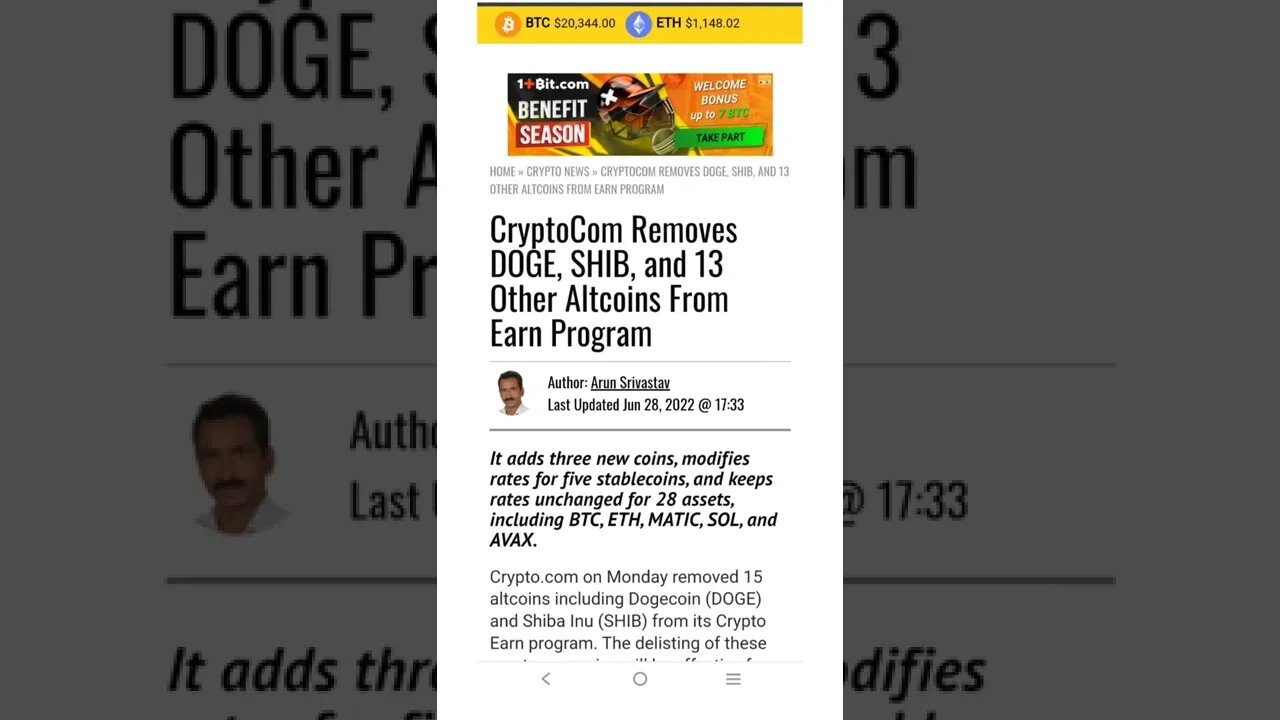 CryptoCom Removes DOGE, SHIB, and 13 Other Altcoins From Earn Program #cryptomash #ytshorts