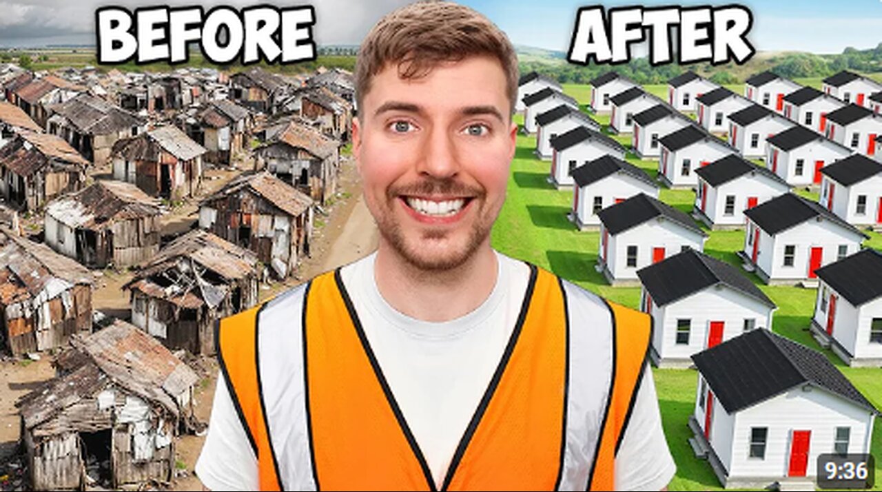 Mr beast "I Built 100 Houses And Gave Them Away!"