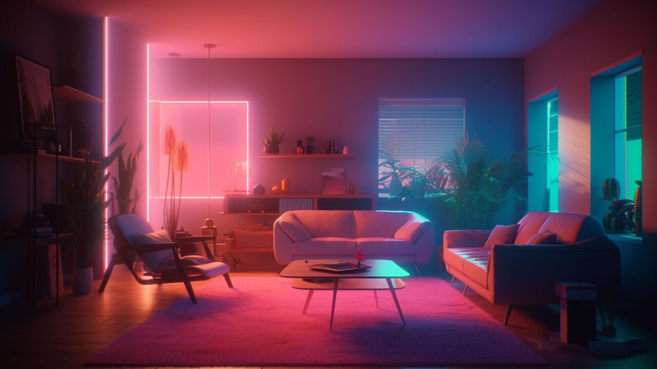 RGB Corner Floor Lamp With Inbuilt Bluetooth and Remote Control Music