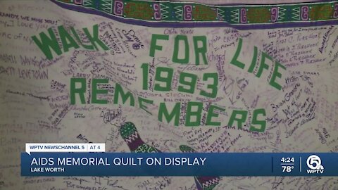 AIDS Memorial quilt on display