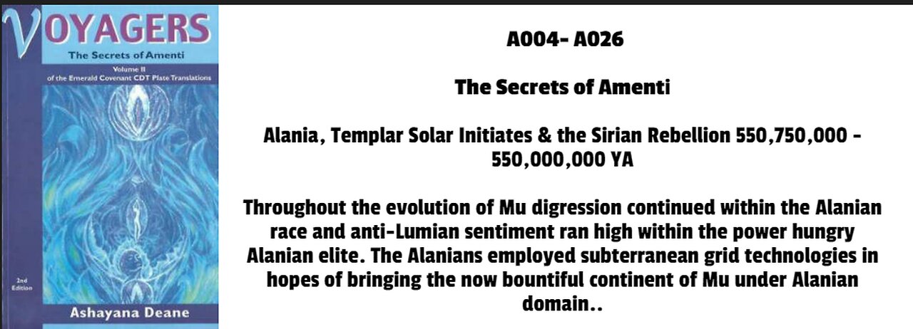 Alania, Templar Solar Initiates & the Sirian Rebellion 550,750,000 - 550,000,000 YA Throughout the