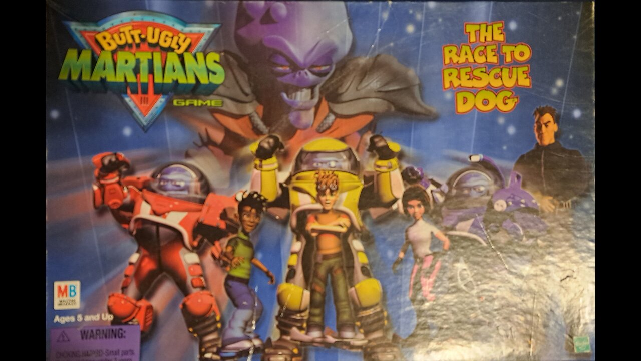 Butt-Ugly Martians: The Race to Rescue Dog Board Game (2001, Milton Bradley/Hasbro) -- What's Inside