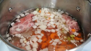 Pressure Canning Ham and Bean Soup