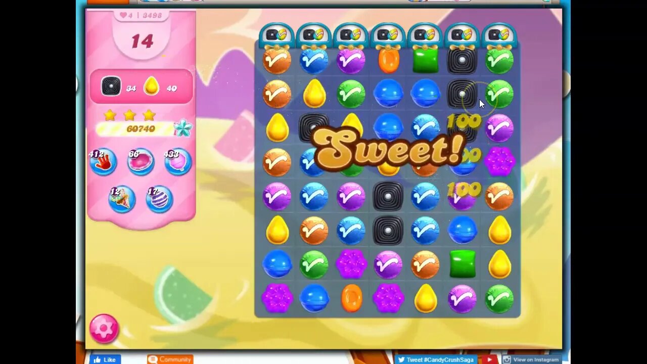 Candy Crush Level 3498 Talkthrough, 30 Moves 0 Boosters