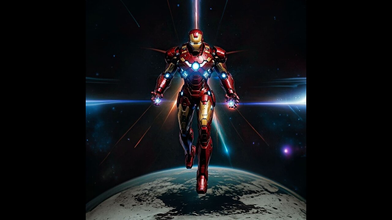 AI Generated Video of Iron Man flying in space on Earth and emitting colourful powers || follow