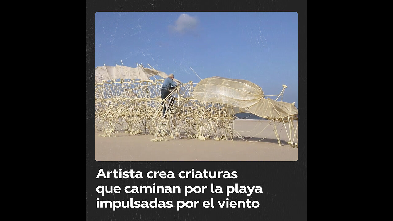 Artista neerlandés crea criaturas cinéticas que caminan impulsadas por el viento