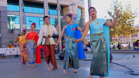 Thai Traditional Dance Ram Wong Matra Taan at Songkran Festival in Perth Australia
