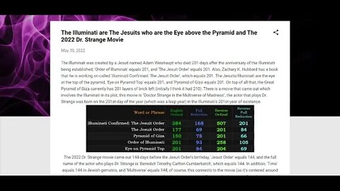 The Illuminati are The Jesuits, The Eye on the Pyramid, and The 2022 Dr. Strange Movie #gematria