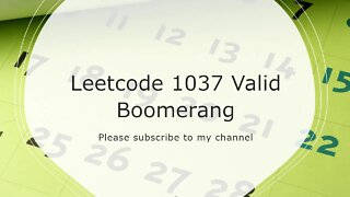 Leetcode 1037 Valid Boomerang