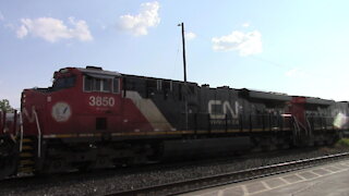 TRAIN 482 - CN 3850 & CN 2863 Manifest Train Eastbound In Ontario