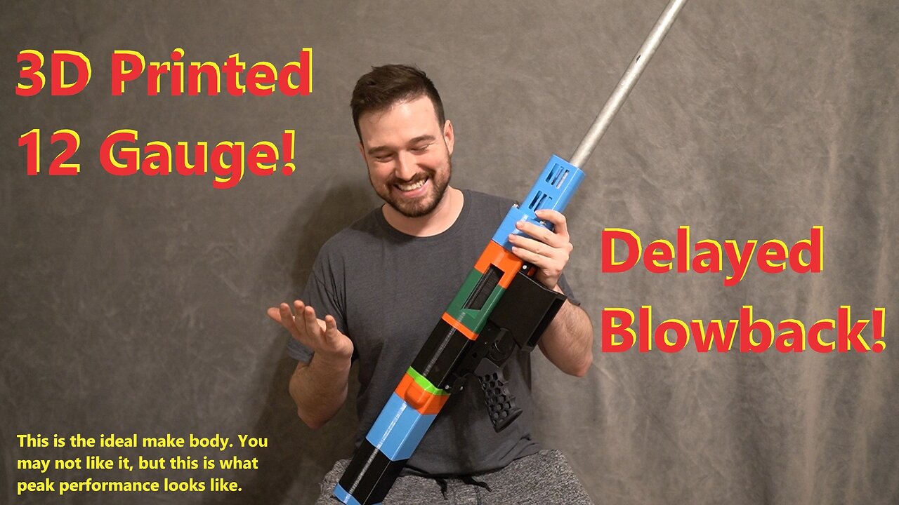 3D Printed Delayed Blowback 12 Gauge Shotgun The First Firing Protoype