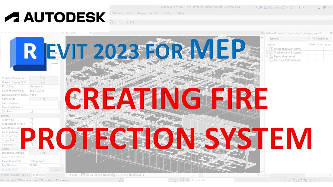 REVIT 2023 FOR MEP - CREATING FIRE PROTECTION SYSTEM