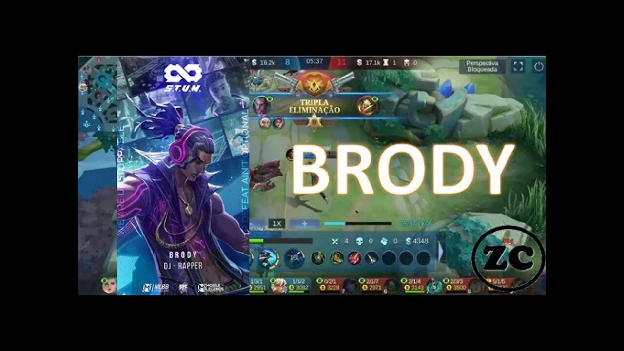 ML - Gameplay Brody - Jogando na gold - ZC