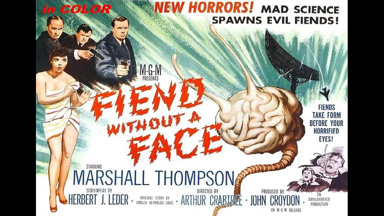 FIEND WITHOUT A FACE 1958 in COLOR Brain-Eating Invisible Monsters Roam a Canadian Forest FULL MOVIE