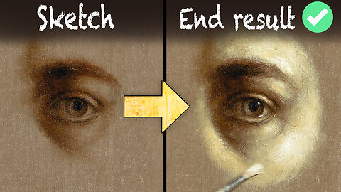 How to Paint a Rembrandt Eye from Sketch to Completion (1/2) | Demonstration by Jannik Hösel