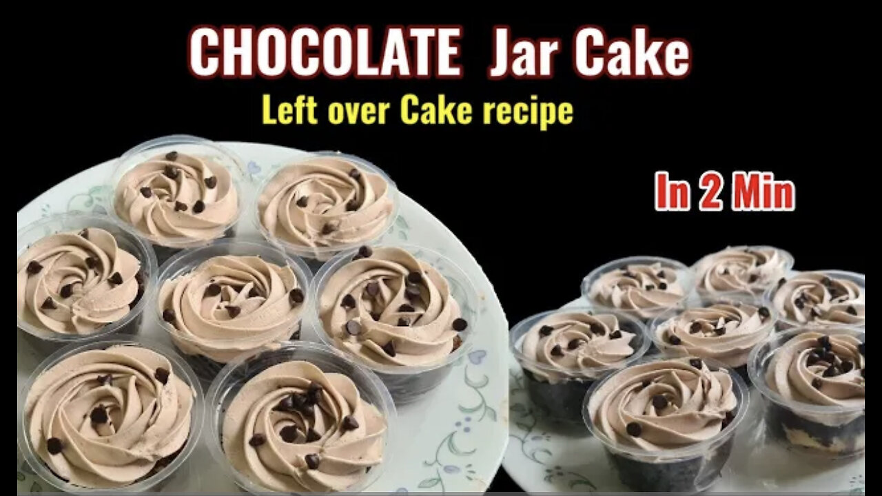 Easy Left over Cake Chocolate jars. Instant Truffle jars with few ingredients Easy party dessert.