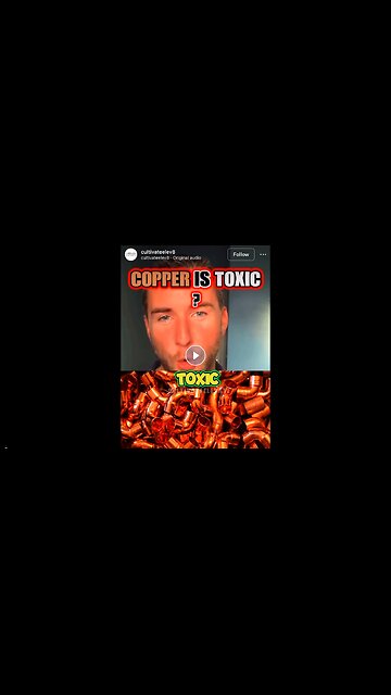 Corrupt doctors, and the lying mainstream media, say that copper is bad for our health, so you gotta trust them, right?