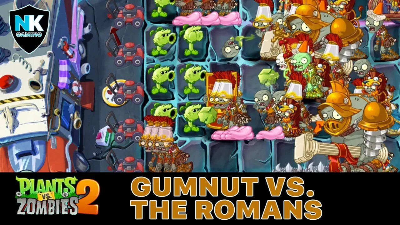 PvZ 2 - Level 1 Gumnut vs. All Roman Zombies