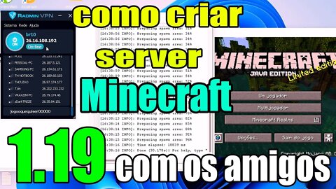 Como criar server minecraft 1.19+ e jogar com os amigos com radmin free