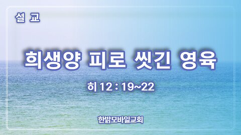 [설교] 희생양 피로 씻긴 영육 (히브리서 12장 19~22절 230611(일) 한밝모바일교회 김시환 목사