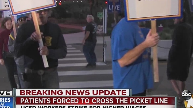 Patients forced to cross the picket line