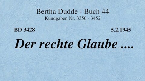 BD 3428 - DER RECHTE GLAUBE ....