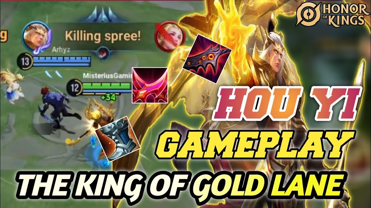 Honor of Kings (HOK) Hou Yi Gameplay Marksman The King of Gold Lane - Honor of Kings