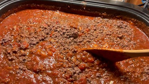 Making Deer Burger Spaghetti Sauce