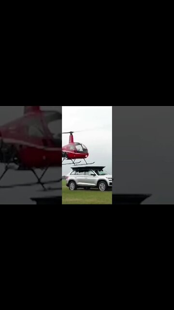 Helicopter Landing on a Car #shorts