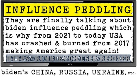 biden's INFLUENCE PEDDLING