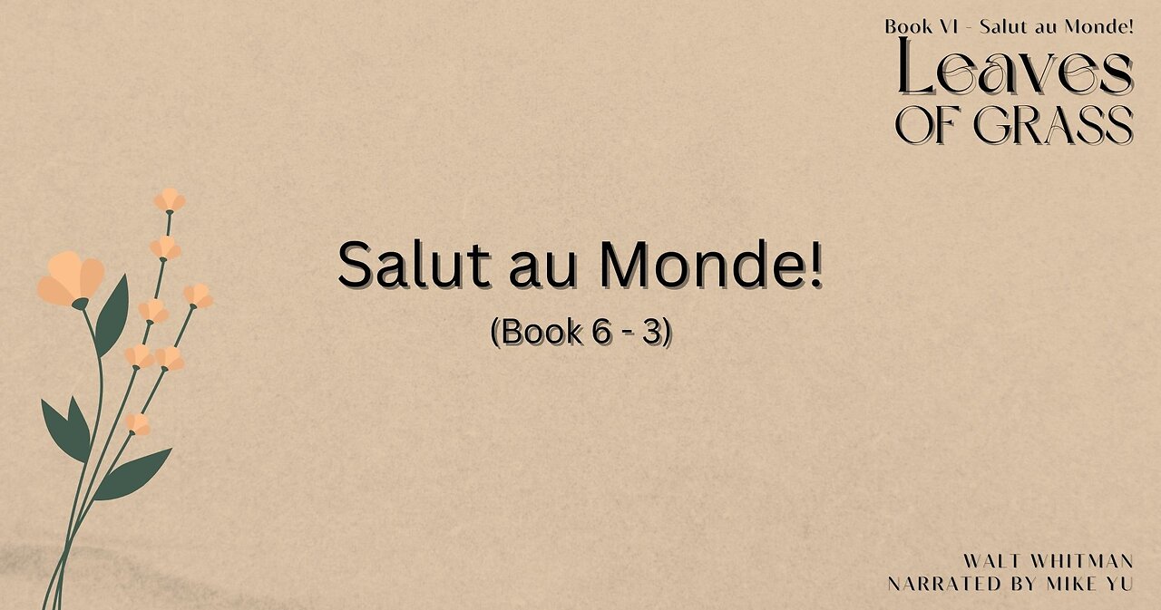 Leaves of Grass - Book 6.3 - Salut au Monde! - Walt Whitman