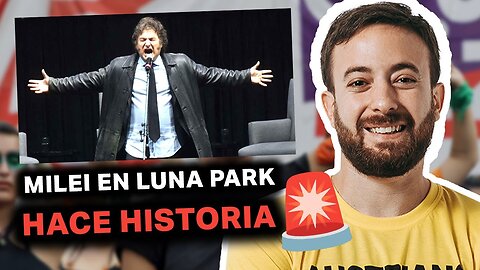 🚨 MILEI presenta su LIBRO y CANTA en vivo en LUNA PARK