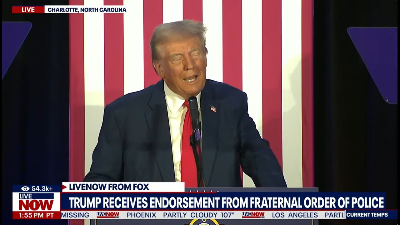 FULL SPEECH Trump addresses Fraternal Order of Police in battleground North Carolina LiveNOW from