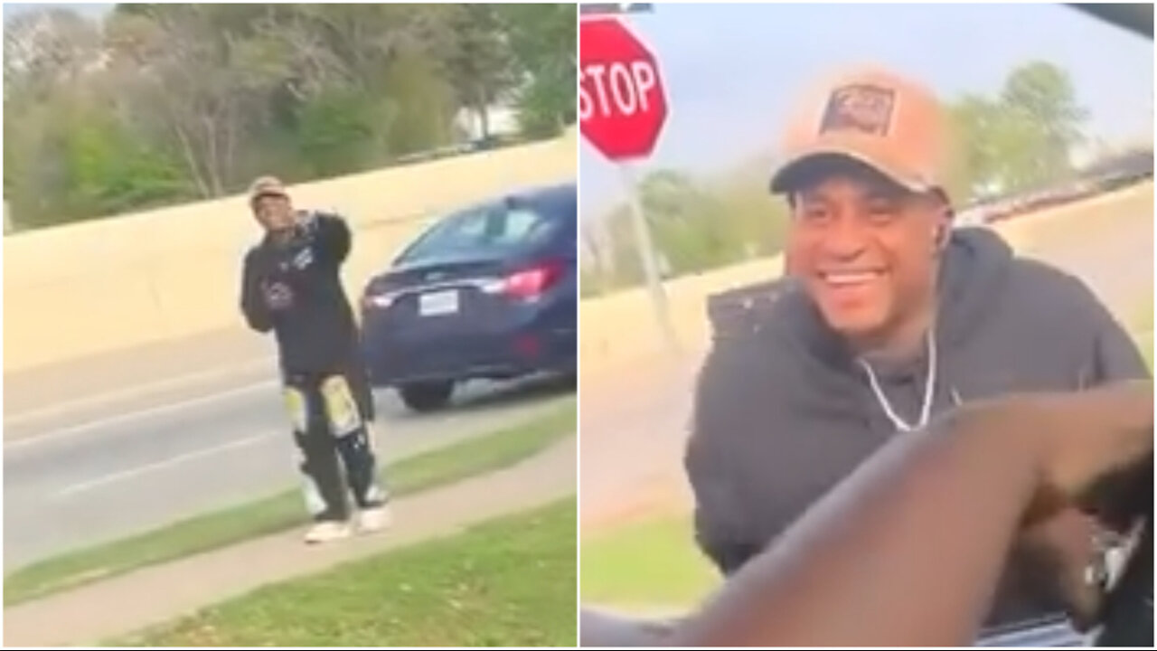 Orlando Brown hitches a ride from some fans who spotted him